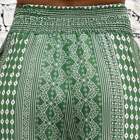 011 Boho Green Geo Print Stretch Waist Joggers - Picture 9 of 12